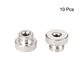 sourcing map Knurled Thumb Nuts, 10Pcs M4x0.7mm Iron Round Knobs Fasteners for 3D Printer Parts, Silver Tone
