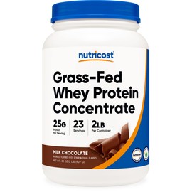 Nutricost Grass-Fed Whey Protein Concentrate (Chocolate) 2LBS - Undenatured, Non-GMO, Gluten Free, Natural Flavors