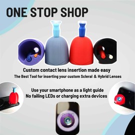 2 Pack Custom Contact Lens Dome Dock for Large Custom & Specialty Contact Lenses. Spill Less Saline Solution When Using Your Custom Contact & Specialty Lenses. (Red)