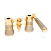 Finissimo Optics 3x25 Titanium Finish Opera Glasses with Extendable Handle and Red Reading LED Flashlight / Theater Binoculars / with Gold Trim