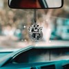 SPANSEE Black Cow Print Car Accessories, Disco Ball, Ball Mirror