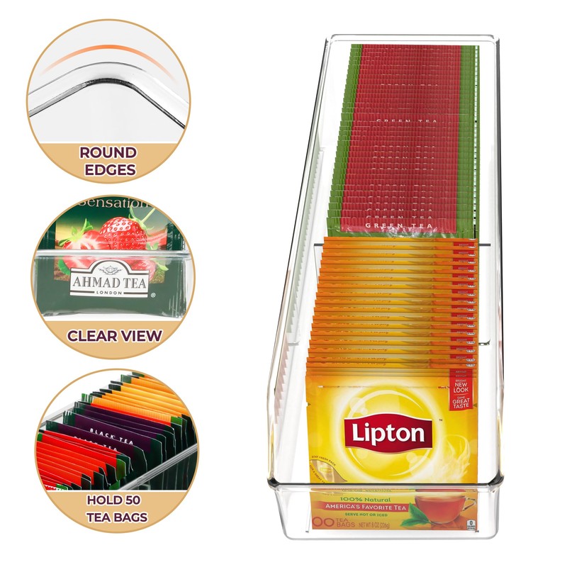 FUCDTEFC Tea Bag Organizer, Tea Bag Holder Box Storage Bin,