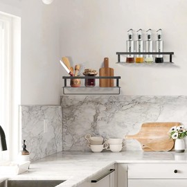 Uten Floating Shelves, Wall Mounted Iron Shelves Set of 2, Bathroom Storage Iron Shelves with Towel Rack, Wall Hanging Organizer Decor Shelf for Bathroom, Kitchen, Bedroom, Living Room