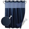 Final Friday Navy Blue Waffle Weave Shower Curtain with Snap