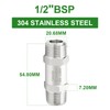 TAISHER 1PCS 304 Stainless Steel 1/2" BSP Male x 1/2"