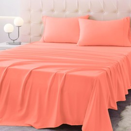 Homilay Queen Size Bed Sheet Set - 4 Piece Soft Microfiber Sheets with Deep Pockets, Cooling Technology, and Wrinkle-Free Pillowcase. Hotel-Quality, Durable Bedding, Desert Flower