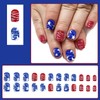 4th of July Fake Nails Short Press on Nails Red