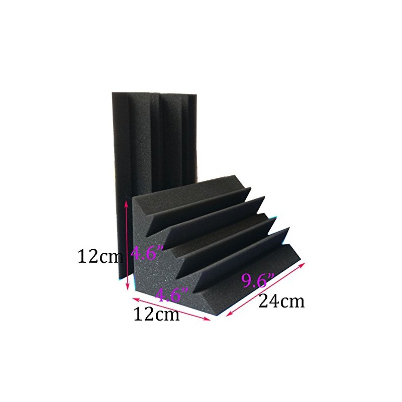8 PCS 4.6"x4.6"x9.4" Sale Acoustic Foam Black Bass trap Soundproof