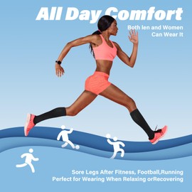 Viiotu Open Toe Compression Socks for Men & Women - 2 Pairs 15-20 mmHg Knee High Flight & Travel Socks for Circulation Support (Black*2, S/M)