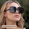 miyya Oversized Polarized Sunglasses Women, Trendy Retro Sun Glasses for