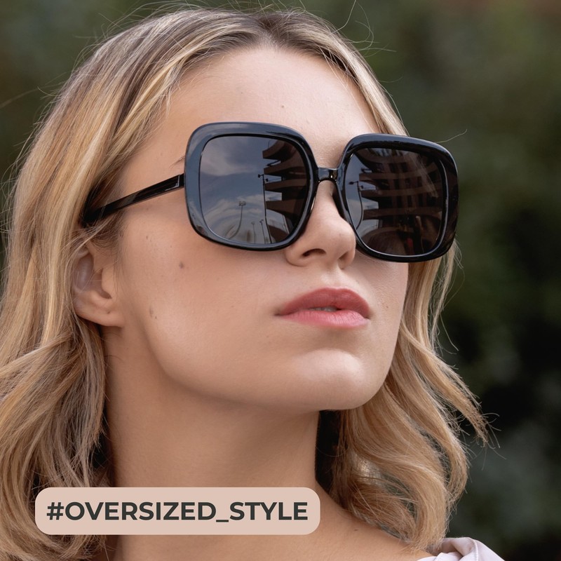miyya Oversized Polarized Sunglasses Women, Trendy Retro Sun Glasses for