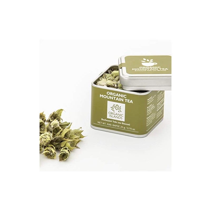 Organic Islands Herbs Greek Mountain Tea Single Cube Tin, 20