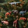 Painted Wood Safari Animals Ornament Set of 7