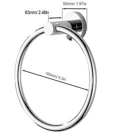 Towel Holder, Stainless Steel Bathroom Towel Ring, Wall Mounted Hanging Towel Hanger, Towel Rails for Bathroom & Kitchen Storage (Classic)