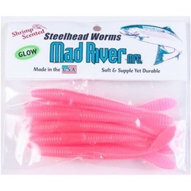 Mad River 6 inch Steelhead Worms (Glow Pink)