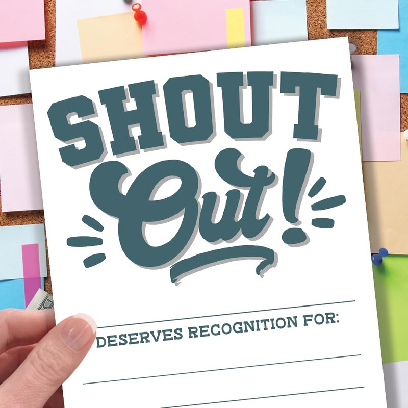 Shout Out Cards For Employees, Office Staff, and Students -