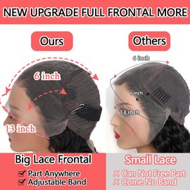 FIONAT 30 Inch Deep Wave Lace Front Wigs Human Hair Pre Plucked 13x6 HD Lace Front Wigs Human Hair 180% Density Deep Curly Wig Frontal Glueless Wigs Human Hair for Women