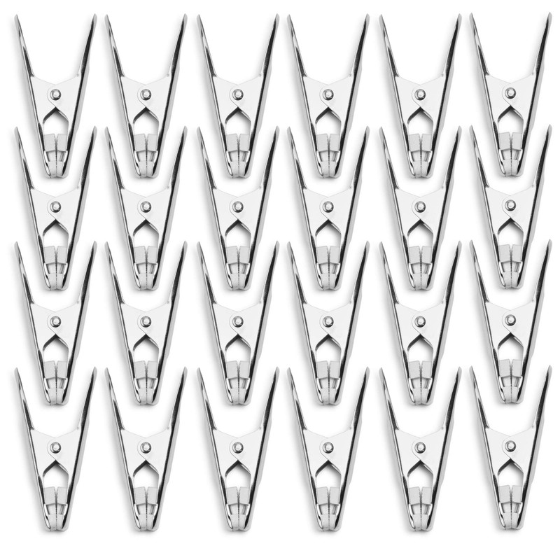 48 Pack - Long Lasting, Stainless Steel Clothespins - Strong