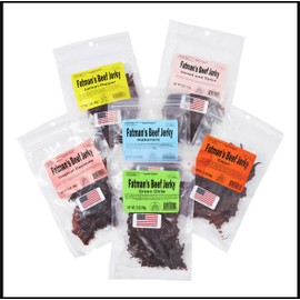 Jerky Dynasty Fatman's Beef Jerky Variety Pack - 6 Flavors Including Spicy Habanero, Green Chile & Savory Garlic Onion - Protein-Rich Snacks Variety Pack for Adults - Tasty Food for Sharing