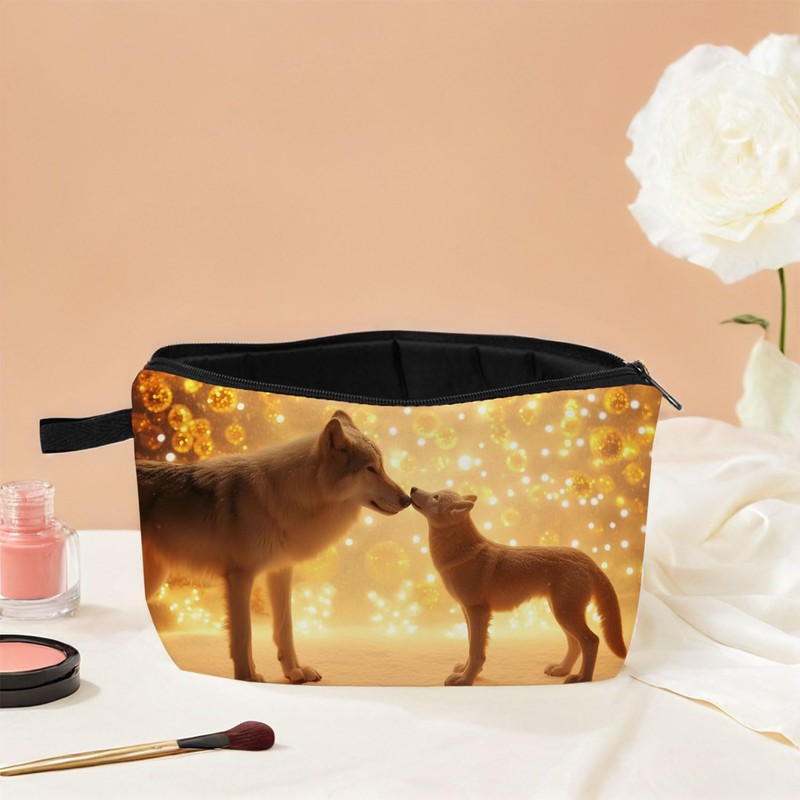 MoCaliduccious Wolf Cosmetic Bag for Women Wolf Lover Gift Small