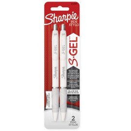 SHARPIE S-Gel, Gel Pens, Medium Point (0.7mm), Pearl White Body, Black Gel Ink Pens, 2 Count