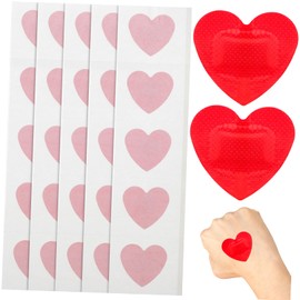 Ipetboom 25pcs Adhesive Bandages Heart- Shaped Bandages Portable Heart Shaped Patches Injured Patches Breathable Portable Patch, 3.80X3.20X0.20CM
