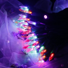 Christmas Lights (33 Feet, 100 Count) - Green Wire Multi Color Christmas Tree Lights, Mini Christmas String Lights Set for Indoor and Outdoor Decorations