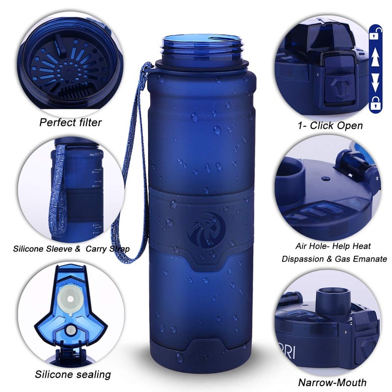 Zorri Sports Water Bottle, BPA-Free, Dark Blue, Size 500 ml