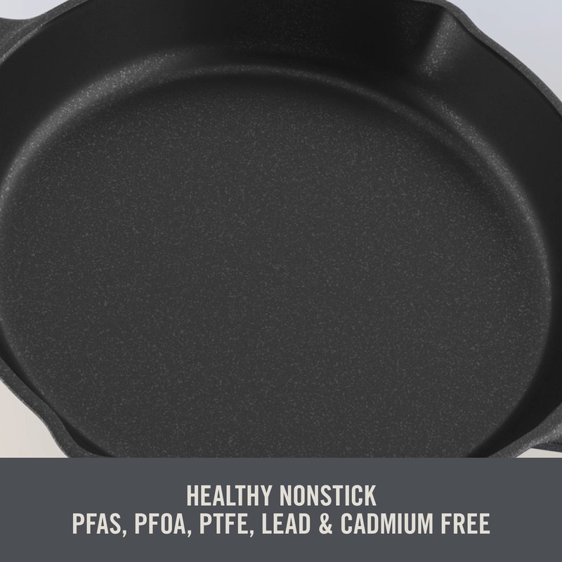 DASH Zakarian 11" Nonstick Cast Iron Skillet with Pour Spouts
