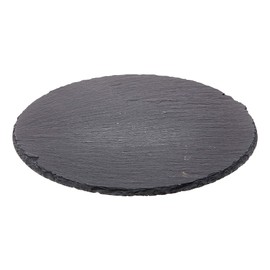Cilio Slate Round Cheese Board, Natural Stone Tray for Serving Cheese, Charcuterie, Sushi, Appetizers, and More, Black, 11" diameter