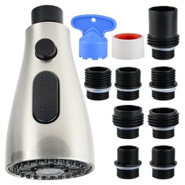 Replacement Kitchen Faucet Head for WEWE-FORIOUS-Qomolangma-VFAUOSIT-BASDEHEN-WOWOW-VCCUCINE Pull Out/Down Kitchen Sink Faucet, 3 Spray Function,Brushed Nickel