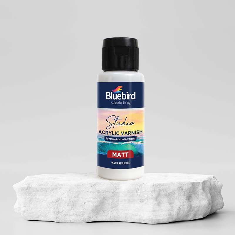 BLUEBIRD Studio Acrylic Varnish, Matt, 3.38 Fl Oz (100ML), Non-Yellowing,