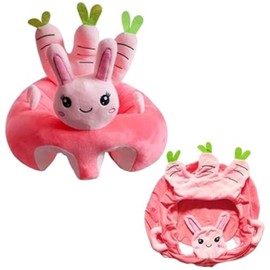 Animal Shaped Baby Sitting Chair Baby Support Sofa Chair Cover Cute Infant Toddler Floor Seat Loungers Sitting Chair for Learning to Sit (Carrot Bunny, 40cm*55cm*55cm)