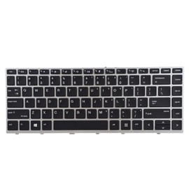 SUNMALL Replacement Backlit Keyboard Compatible with HP ProBook 430 G5 / 440 G5 / 445 G5 / 640 G4 / 645 G4 / 640 G5 with Silver Frame Backlight, No Pointer L09546-001 L00735-001