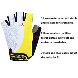 ROVOS Cycling Gloves - Mountain Bike & Sports Biking Gloves with 5MM Shock Absorbing Pads for Men & Women - Half Finger, Gym & Outdoor Training