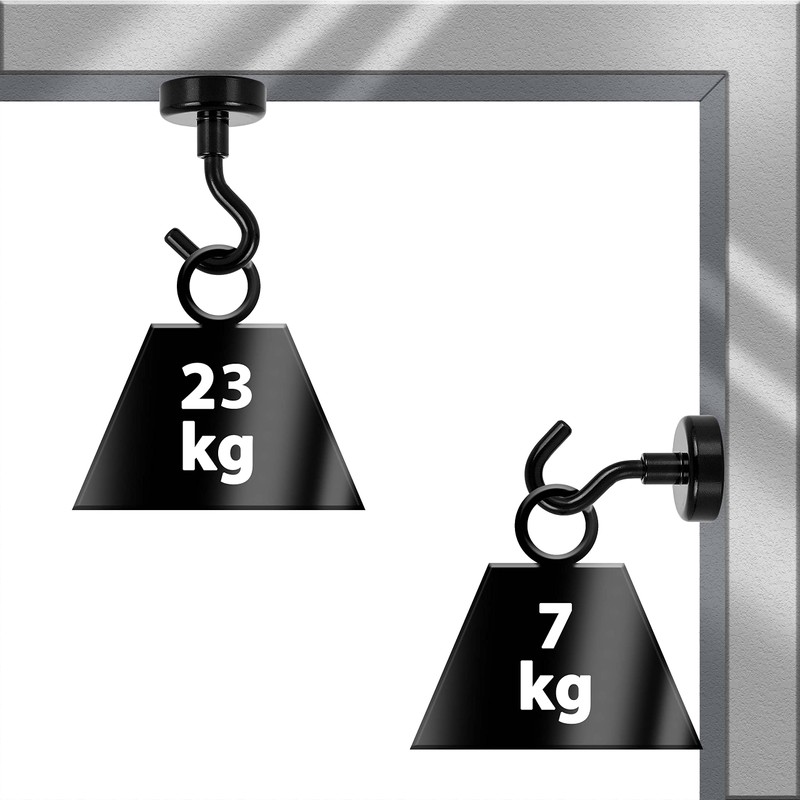 POPPSTAR 5 Pieces Magnet Hook Black Extra Strong (Clamping Force