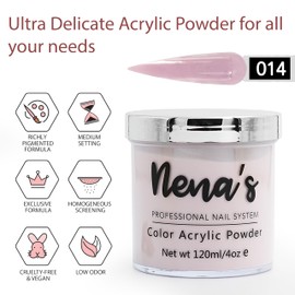Nena's Superior Sculpting Powder Professional Acrylic Nail System wide color palette 4.0 oz (014)