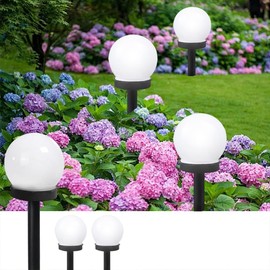 YZYOE 3 Pack LED Solar Ball Lamp, Outdoor Garden Decorative Floor Lamp, Wireless Evening to Dawn Waterproof Garden Road Landscape Light