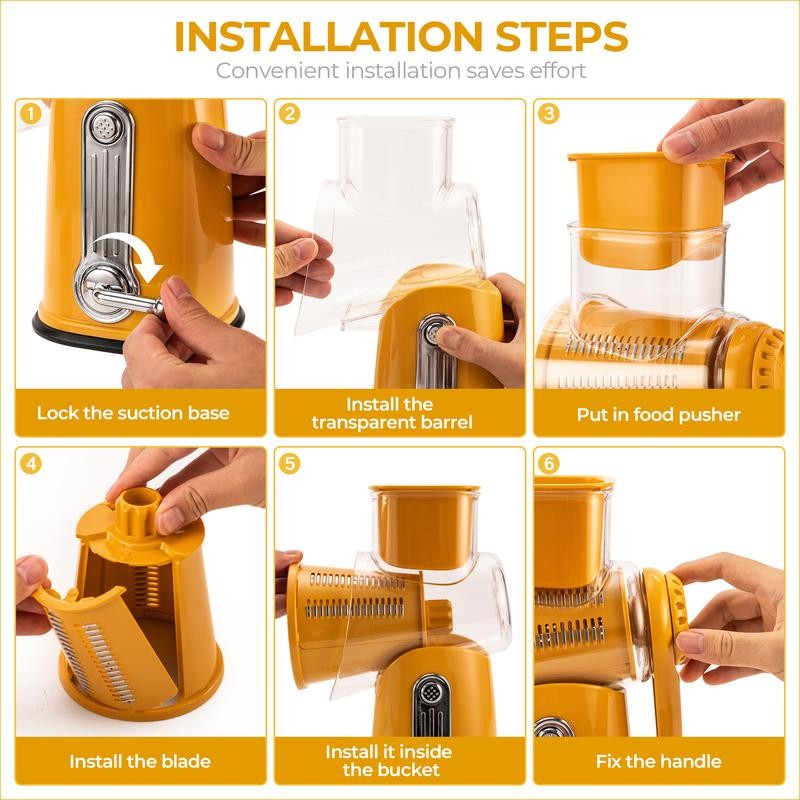 SUSTEAS Rotary Vegetable Slicer with Handle Kitchen Gadget - 5