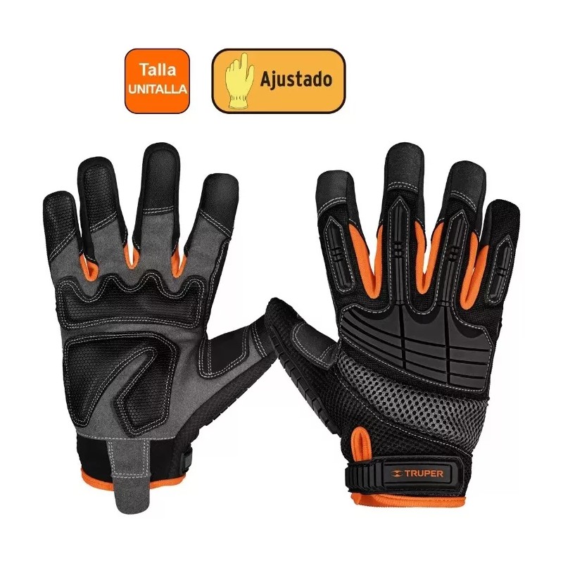 Truper Guantes Para Mecánicos Con Protección Anti-impacto 15158