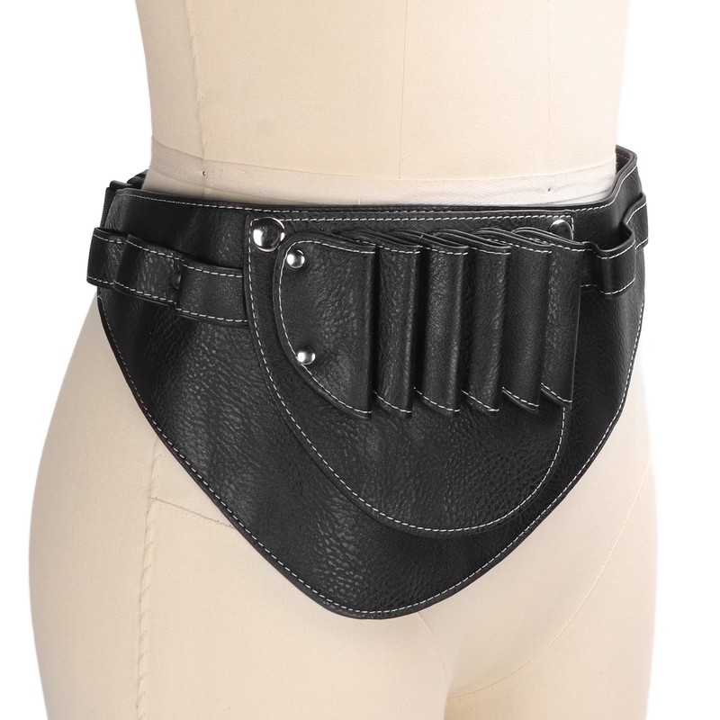 PU Leather Scissors Waist Bag 2 Layers Portable Scissors Holder