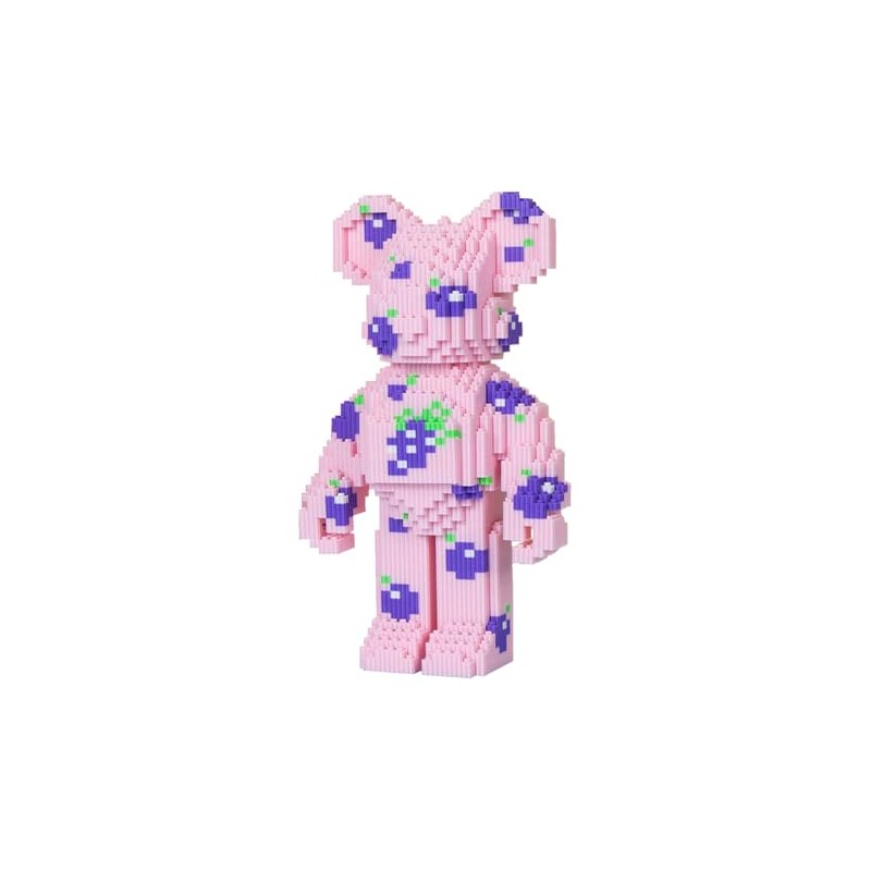 LNZDD Building Blocks Set, Pink Bear with Purple Spots, Animal
