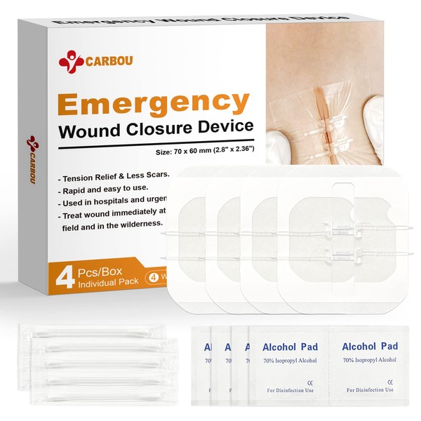 Carbou Emergency Wound Closure Strips - 4 Pcs - Zip