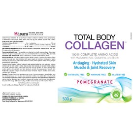 Total Body Collagen with Pomegranate Flavor | Anti-Aging, Hydrated Skin, & Muscle & Joint Recovery | Effective for Nails & Skin Health | Reduces Eye Wrinkles & Increases Skin Elasticity - 500g
