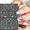 3 Sheets Christmas Nail Art Stickers Decals Gingerbread Santa Claus