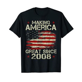 Mens Making America Great Since 2008 Vintage Gifts 12th Birthday T-Shirt