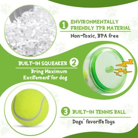 Shepinsky Squeaky Dog Toys, 2 Size Indestructible Dog Toys for Small Medium Large Dogs, Durable Dog Chew Toys for Playtime & Training, Perfect Dog Birthday Gift for Energetic Pups (2 Green, Large)