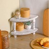 Kigley 2 Tiered Corner Riser for Kitchen Counter Wood Beaded