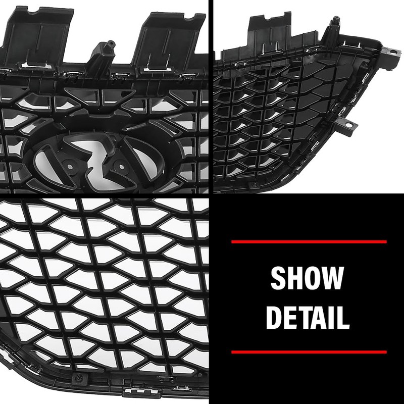 Front Upper Grille, Fit Hyundai Sonata 2015 2016 2017 W/o