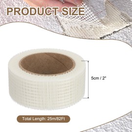 PATIKIL Drywall Repair Mesh Tape, 2 Inch x 82 ft Fiberglass Repair Patch Self-Adhesive Dry Wall Joint Tape 6 Mesh Wall Hole Crack and Seam Patch, White